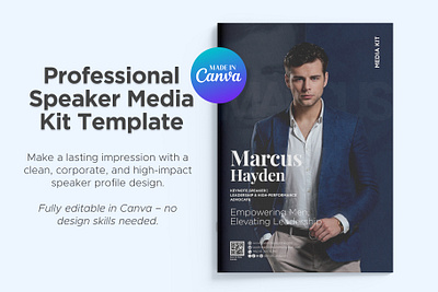 Professional Speaker Media Kit Template business coach media kit business speaker template canva speaker template coach branding template consultant media kit corporate canva template corporate trainer template event speaker profile keynote speaker media kit leadership speaker kit modern media kit design navy blue media kit personal brand media kit pitch deck for speakers professional press kit professional speaker media kit speaker one sheet canva speaker press kit template speaker profile template workshop trainer template