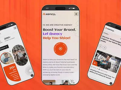 Axency Corporate Website Mobile UI/UX agency branding coperate design landing landingpagedesign mobile mobileui softcrafty webdesign websitedesign