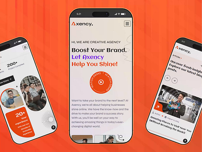 Axency Corporate Website Mobile UI/UX agency branding coperate design landing landingpagedesign mobile mobileui softcrafty webdesign websitedesign