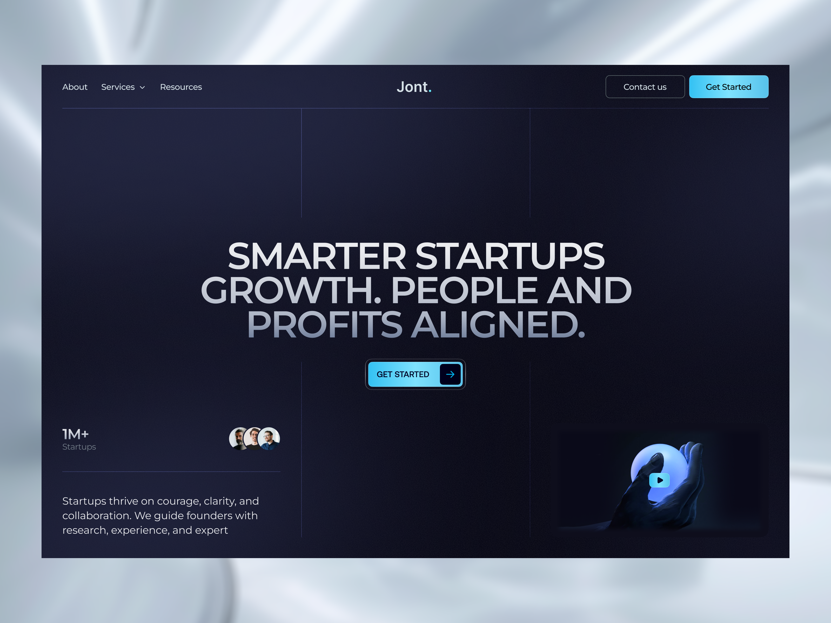 Modern Startup Website Hero Section Design b2b business clean ui design framer hero section landing page saas startup website tech ui web design webflow website design wingly agency