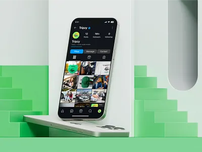 Social Media Profile Screen – Minimal Mobile UI 3d mockup app design clean interface dark mode ui instagram concept minimal app minimal ui mobile app mobile app design mobile ui profile design profile page profile screen social app design social media mobile app social media ui uiux design