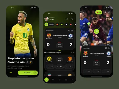 Football Live Scores & Streaming App app design betting football football app football app ui football live app interactive sports app live live match streaming live scores live sports streaming live stream live streaming app mobile mobile app real time score ui soccer app design sports sports betting sports stats app