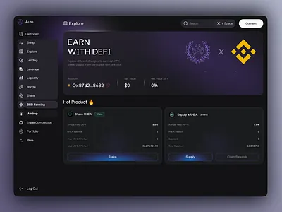 BNB Farming - Defi Dashboard bnb bnb farming crypto marketplace crypto website dashboard ui defi defi website finance finance dashboard finance website product