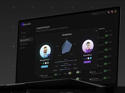 Reputable – Developer Comparison Modal blockchain comparison ui crypto dark mode dark ui dashboard dashboard design design developer tools development fintech interaction product design ui ux web3 web3 design