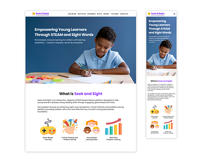 Seek and Sight — Website Design ui