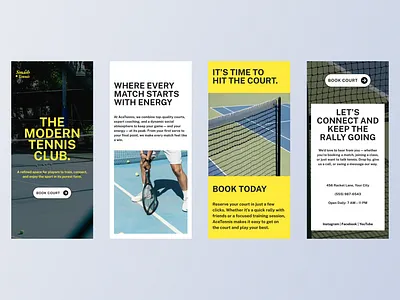 Tennis Club Website - Smash Tennis editorial minimalist mobile ui modern sport tennis website ui ux web design