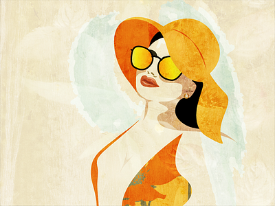 Orange woman portrait adobe illustrator character illustration orange vector