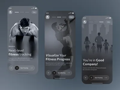 Onboarding Screen Concept | Fitness Tracker App activitytrackerapp app design design fitness app fitness app ui fitnessappdesign gym loginscreendesign mobile mobile app mobile app design modern app design onboardingscreen onboardingui product design splashscreen training planner app ui uiux welcome screen