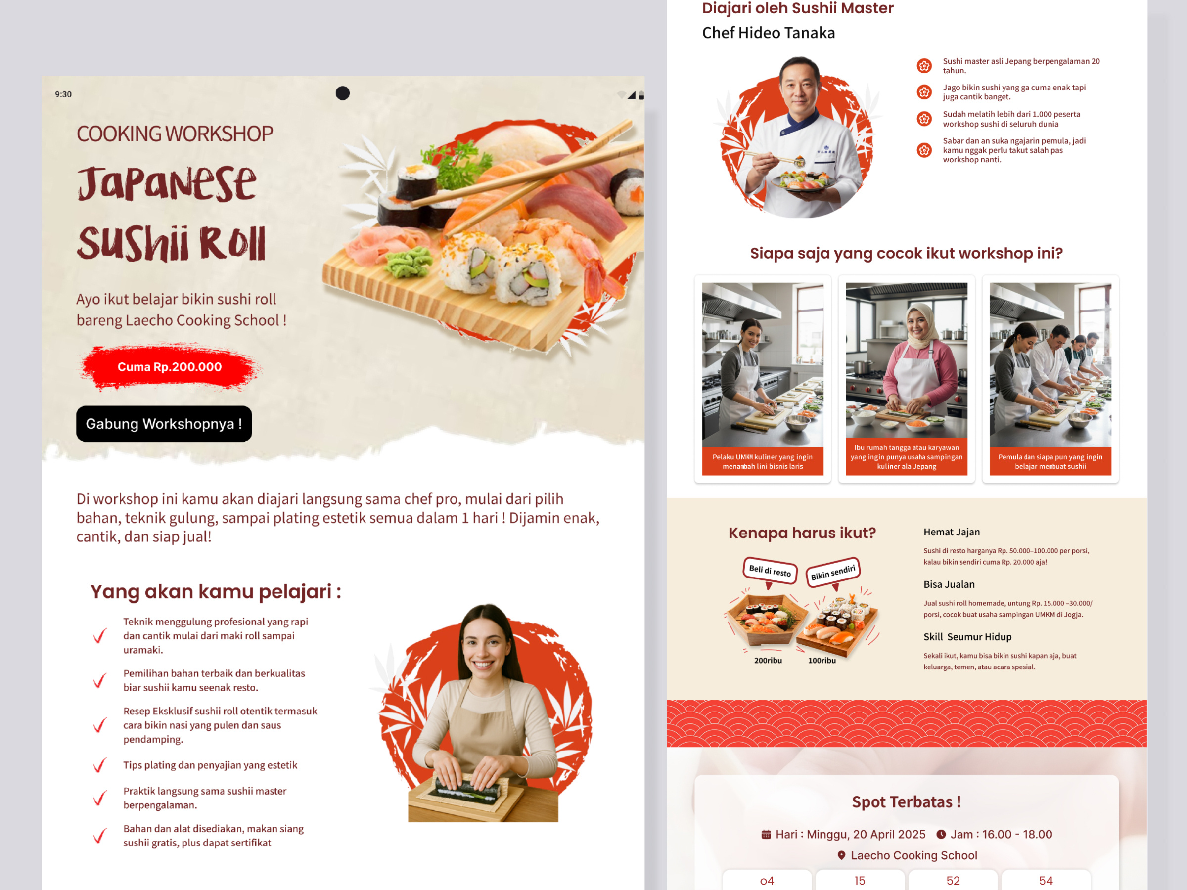 Sushii Workshop - Landing Page landing page responsive ui web design