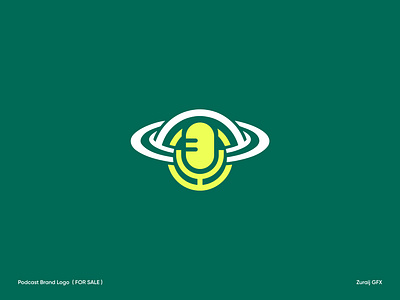 Podcast Brand Logo Design 3d branding creative logo design graphic design illustration logo logomark media logo microphone motion graphics orbit logo pod podcast podcast logo podcasting typography vector