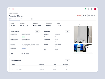 Product details - Light & dark mode business management dark mode erp inventory light mode product product details product info saas