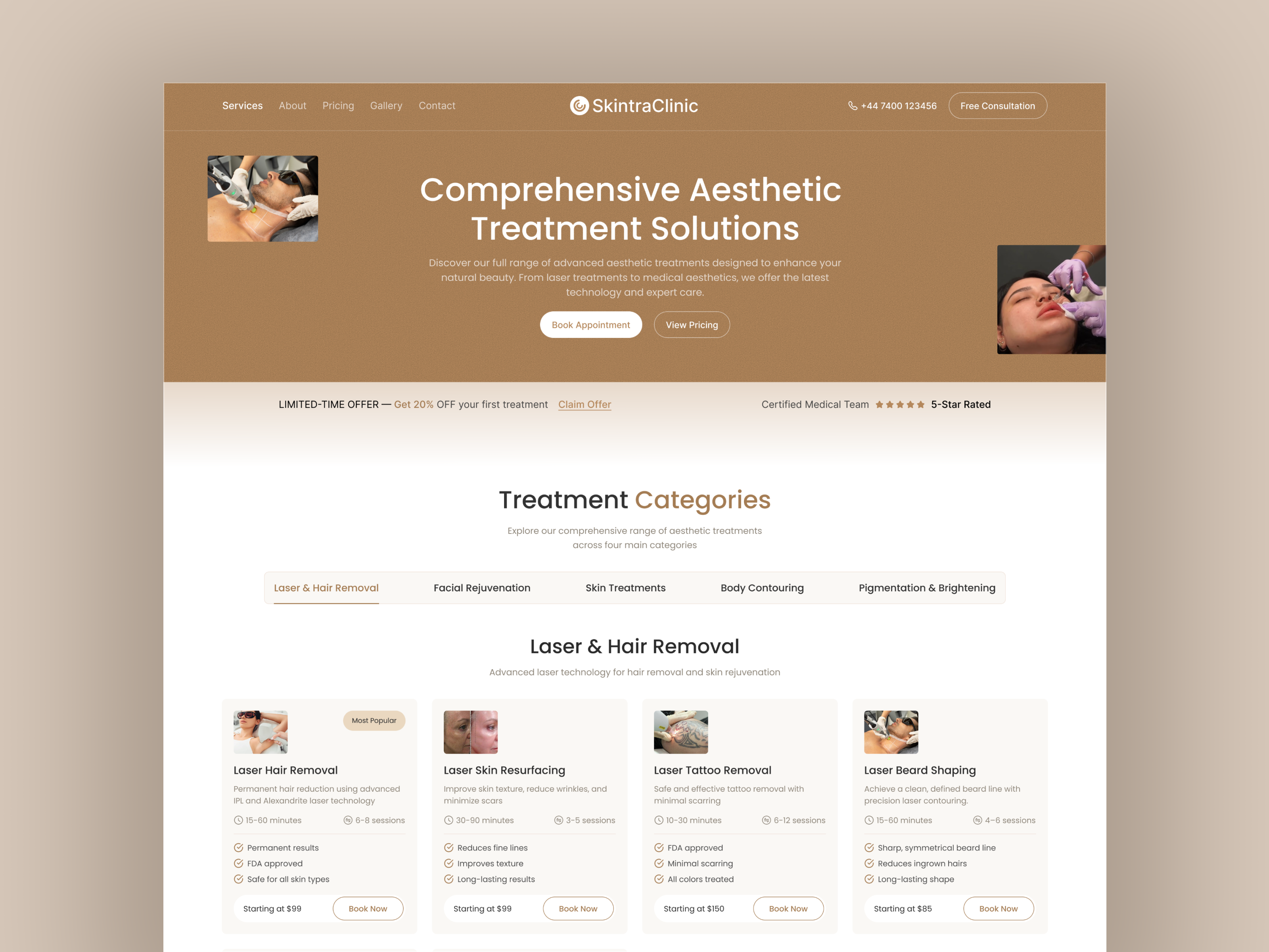 Aesthetic Clinic Website beauty care beauty care website beauty clinic buauty treatment clinic clinic website health services laser hair removal laser skin resurfacing laser tattoo removal skin treatment web design website website design