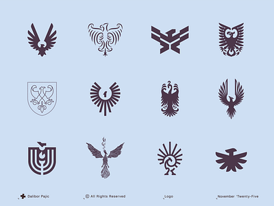 Phoenix bird logo collection abstract brand guide branding fire geometry graphic design heraldry illustration logo meaning minimal modern mythology rebirth shield sky symbol variation visual identity wings