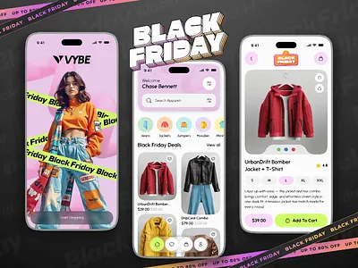 Black Friday Sale - Fashion App Design ai ai app ai integration ai power app animation app design app interaction application black friday black friday deals blackfriday creative design deals discounts ecommerce mobile app sale ui uiux ux