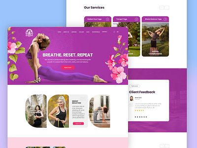 Zensphere Yoga Website Design calming color palette creative web design elegant website mockup feminine web design fitness website design floral theme design holistic wellness design mindful design approach modern ui design peaceful website aesthetic responsive web layout soft color web design wellness branding wellness studio branding wellness user experience yoga brand identity yoga hero section yoga studio website yoga website design zen design