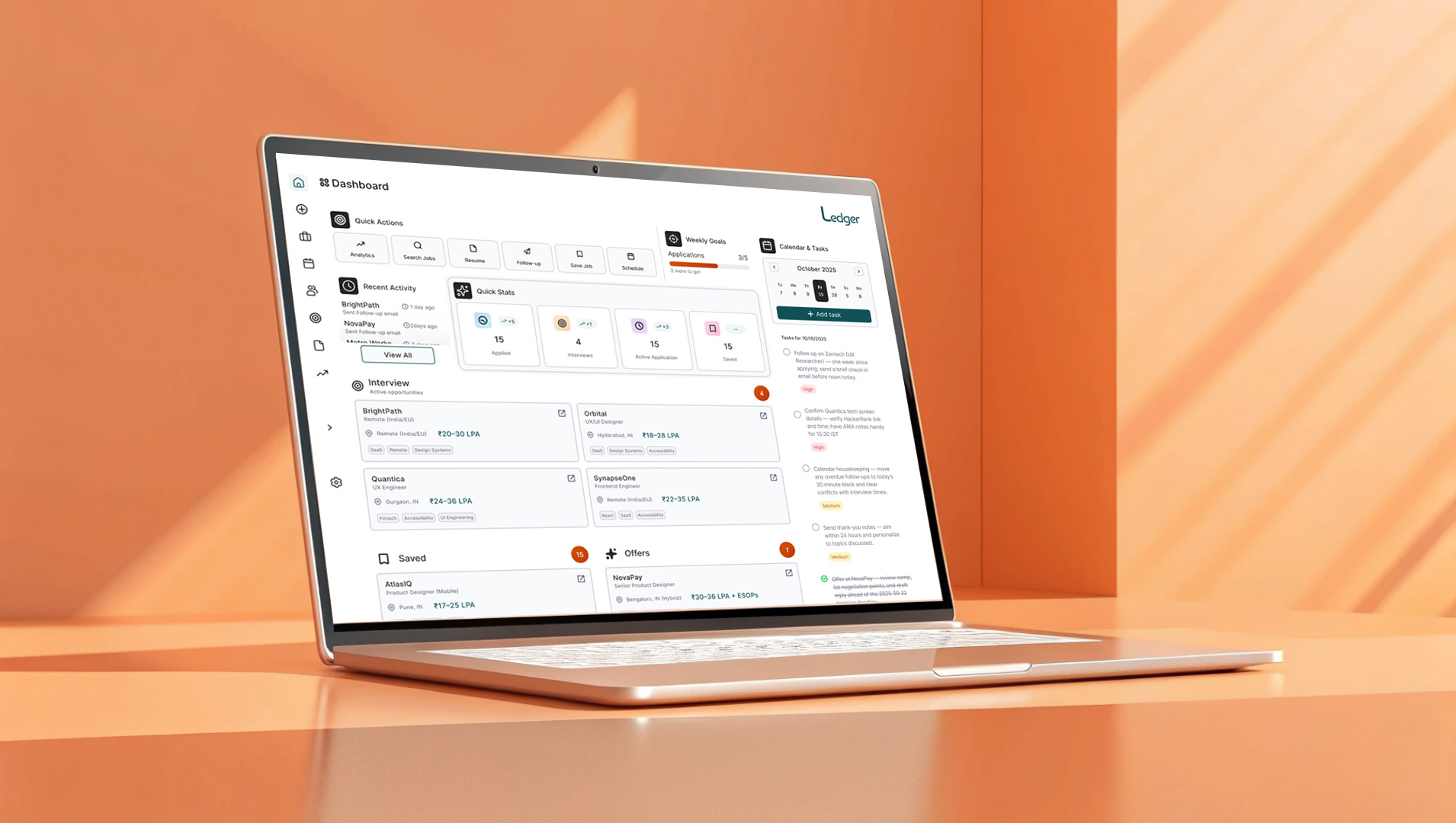 Job Application Tracker | Dashboard UX/UI analyticsdashboard careerdashboard dashboarddesign figma jobsearchapp madewithfigma modernui productdesign uidesign uxdesign webappdesign
