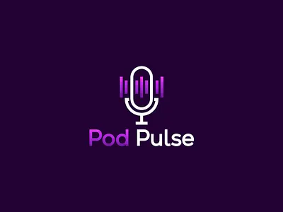 Pod Pulse – Minimal Mic & Soundwave Logo Design brand identity branding design design logo flat graphic design illustration logo logo design logos logotype minimal minimalist modern podcast pulse timeless timeless logo ui unique