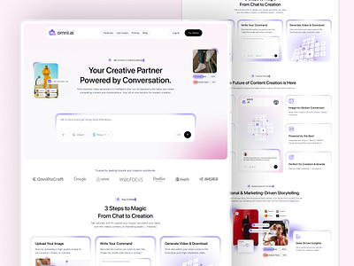 AI Video-Generated Platform Landing Page Design | Radiyal ai generate ai landing page ai video bento card chatbot landing page marketing video product design product video generate radiyal saas saas bento ui ui design veo3 video generate web app web design web ui design website design