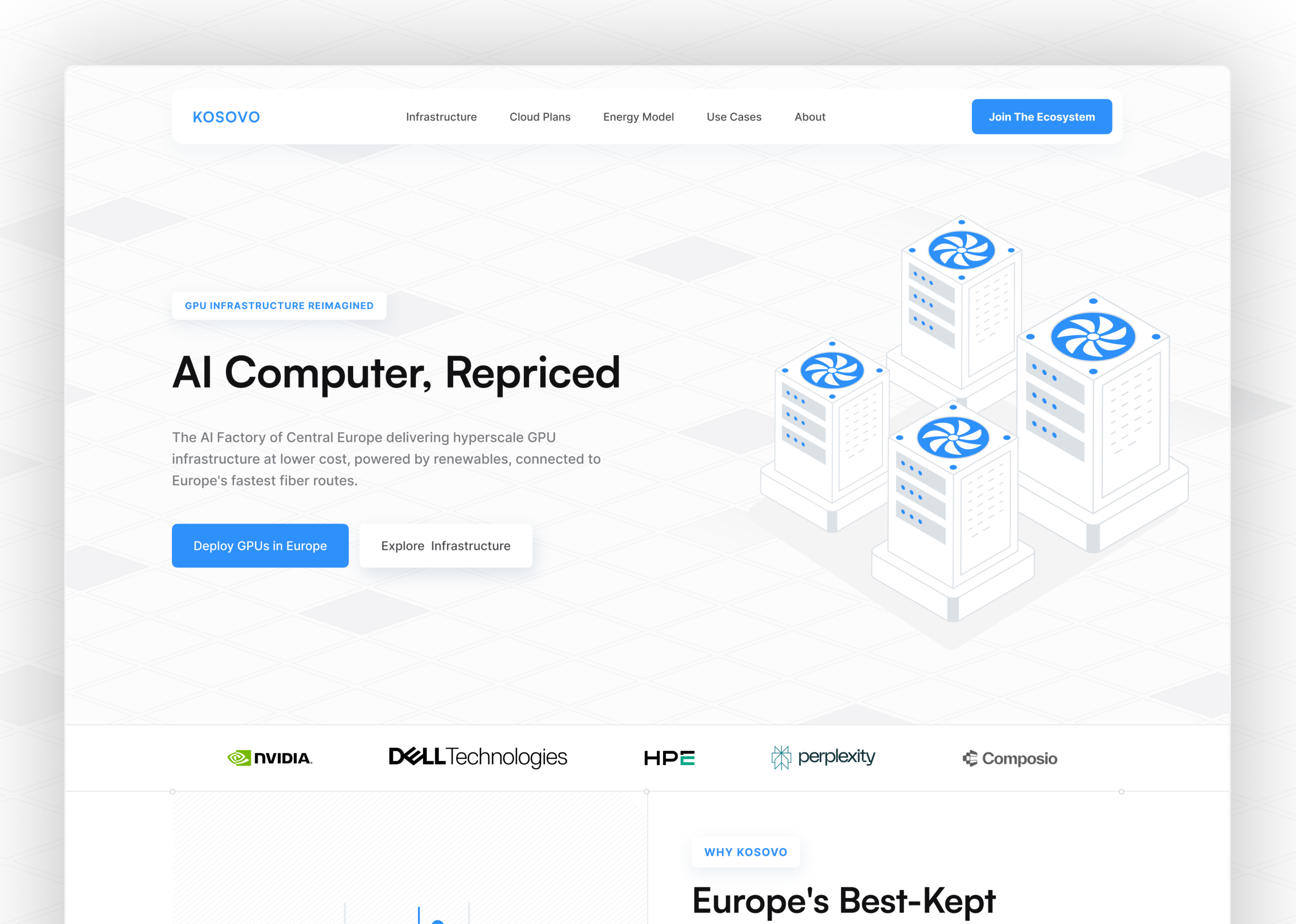 AI Datacenter & Cloud Infrastructure Website Redesign ai compute platform ai infrastructure cloud computing datacenter ui gpu cloud minimal design tech landing page uiux web design