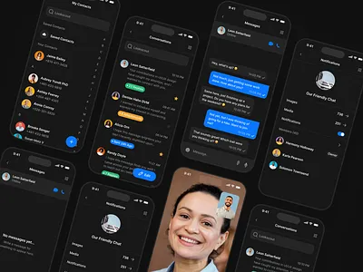 Mobile Messaging - Lookscout Design System android clean dark design ios layout messaging mobile responsive ui user interface ux