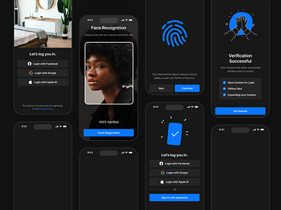 Mobile Login & Signup - Lookscout Design System android clean dark design ios layout log in mobile responsive sign up ui user interface ux