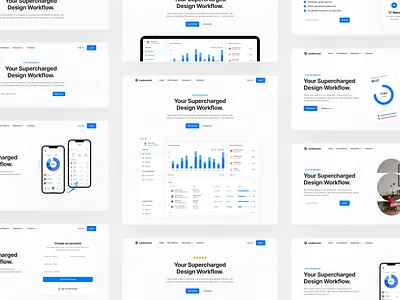 SaaS Headers - Lookscout Design System clean design header layout lookscout saas ui user interface ux webpage website