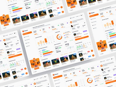 OrangiFit - Fitness Dashboard powered by an AI Coach. 3d animation dashboard design figma fitness gym homepage motion graphics saas ui uidesign uiux