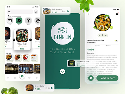 DINE IN : Food delivery app app branding design graphic design logo ui uiux