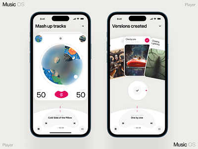 Mash Uo android dashboard design homepage illustration interface ios iphone minimal mobile music os play player
