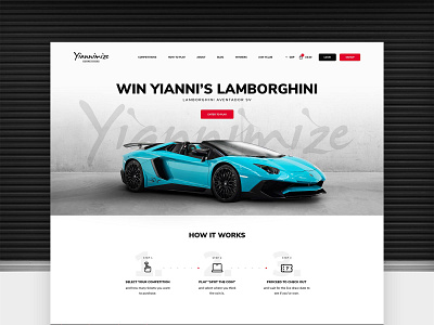 Yiannimize Competitions brand exploration branding car cms design graphic design illustration laravel logo ui vector web design website