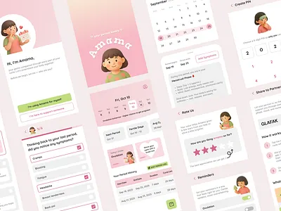 Amama - Period Tracker app app design fertility tracker period tracker tracker ui women app