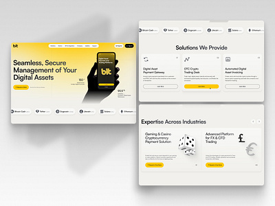 Digital Asset Transfer Web App ✸ Crypto 3d asset cards dashboard features fintech homepage icon landing page saas services ui design ux design web app