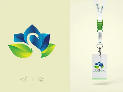 Sharda World School Logo branding business education logo uiux web design
