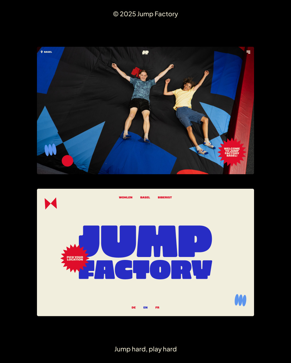 Jump Factory brand brand identity branding design graphic design web design web development