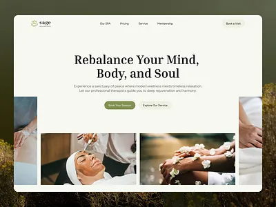 Sage - Wellness & SPA Landing Page clean web landing page massage massage website minimalist spa landing page web design website