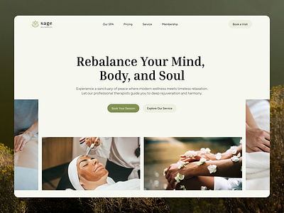Sage - Wellness & SPA Landing Page clean web landing page massage massage website minimalist spa landing page web design website