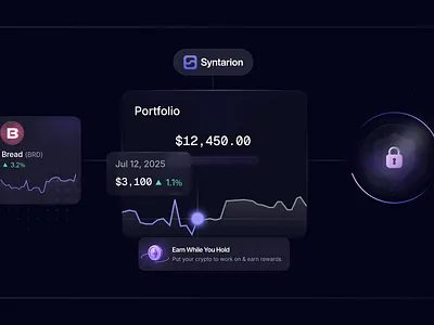 Syntarion - Crypto Mobile Apps Component analytics animate b2b blockchain clean component crypto cryptocurrency dapp dark themed dipa inhouse micro component micro interaction modern design pop up product design saas startup stock