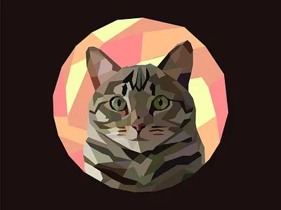 Low poly cat portrait
