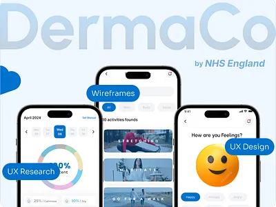 DermaCo - Mobile App - UX Design - Case Study case study figma figma design figma designer graphic design health app design interaction design medical mobile app design mobile app design nhs nhs england product design prototype ui user experience design user interface user research ux design who wireframe