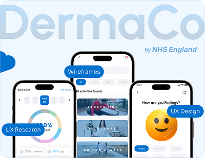 DermaCo - Mobile App - UX Design - Case Study case study figma figma design figma designer graphic design health app design interaction design medical mobile app design mobile app design nhs nhs england product design prototype ui user experience design user interface user research ux design who wireframe