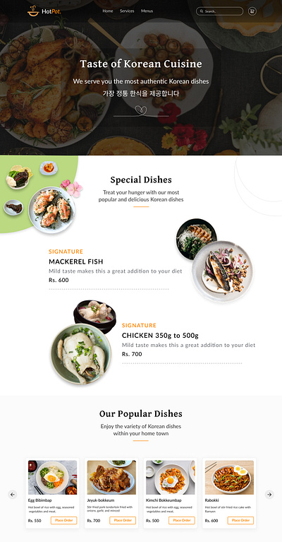 Website design for a restaurant design restaurant landing page ui ux