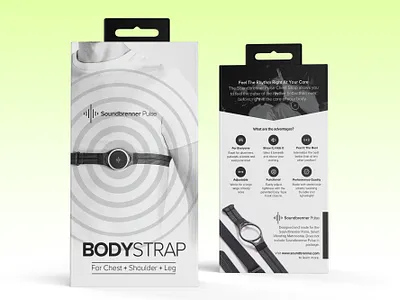 Soundbrenner Pulse Box Design beat box branding clean creative design drum graphic design label modern music packaging design print professional pulse strap watch wave