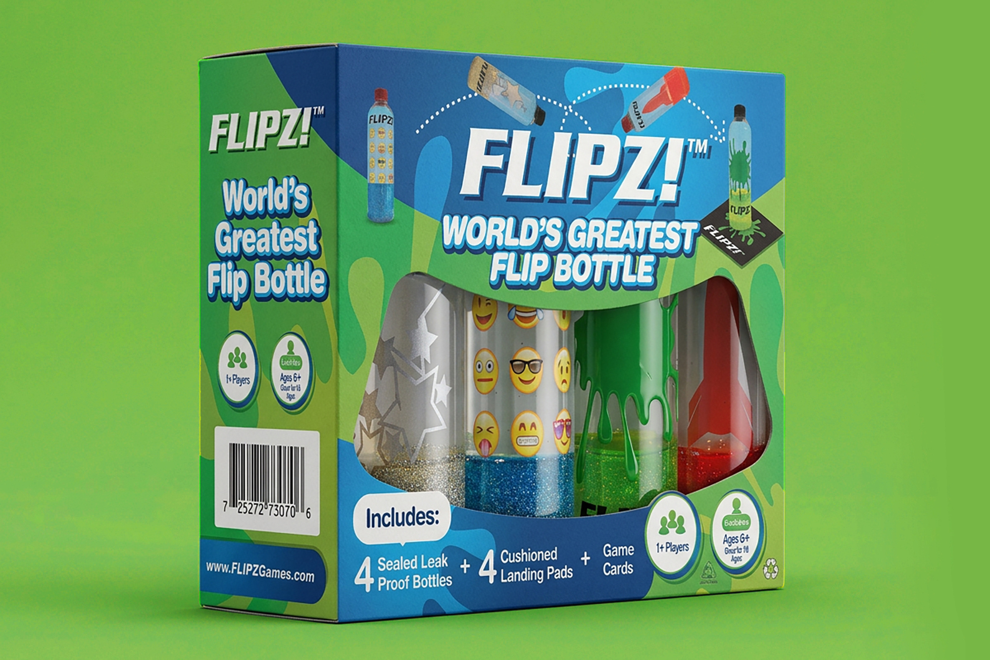FLIPZ Box Design bottle box branding creative design flip fun game graphic design kids label modern packaging play playful print professional splash vibrant