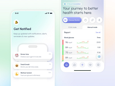 AI-Powered Diabetic App | Mobile UI/UX Design ai health app app design dashboard design diabetes app focotik glucose tracking medical app ux mobile app design mobile ui design ui ui design ui ux design uiux user experience ux for healthcare wellness ui