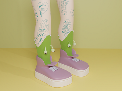 Girl style ⛅️ 3d artist cg design designer graphic design illustration socks sunday