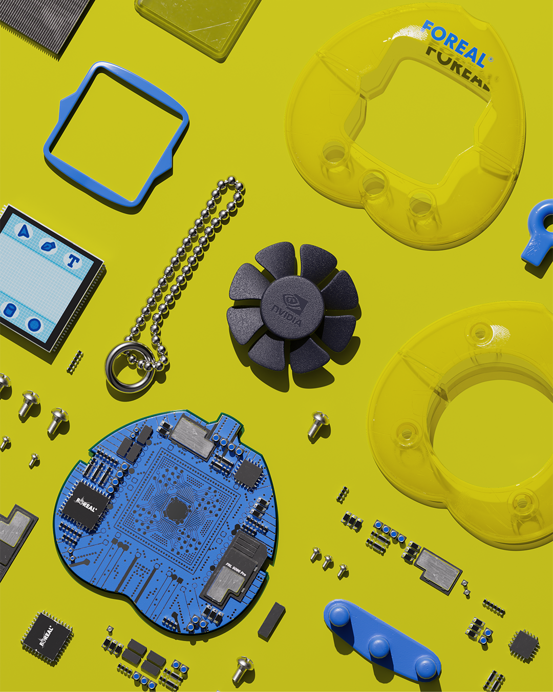 Components 3d branding cgi design foreal graphic design illustration logo