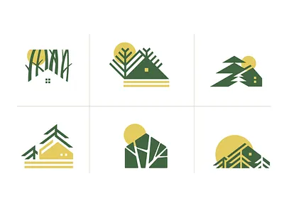 Logo design for Property Management branding forest cabin forest house geometric graphic design house logo property rental house travel hotel