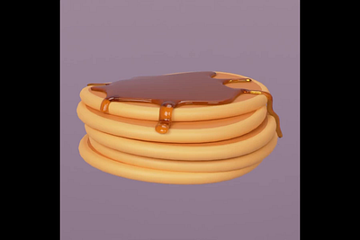 Pancake - 3D animation 3d animation blender branding cute design fun illustration illustrations library loop looping motion graphics pancake resources
