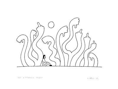 Not a Friendly Forest abran animation branding design drawing forest graphic design illustration logo mood notfriendly psychology ui vector