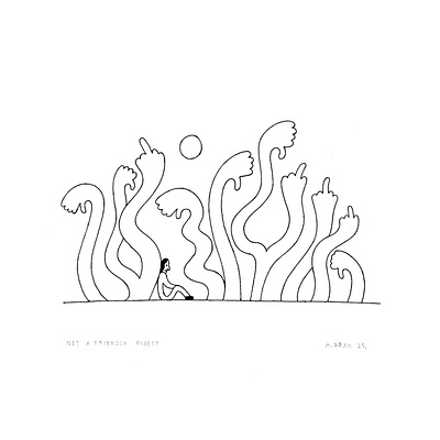 Not a Friendly Forest abran animation branding design drawing forest graphic design illustration logo mood notfriendly psychology ui vector